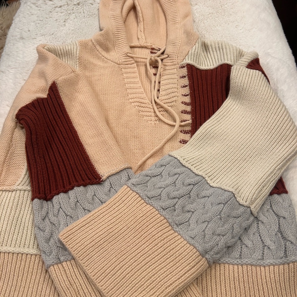 Y2K‎ Colorblock Hooded Sweater